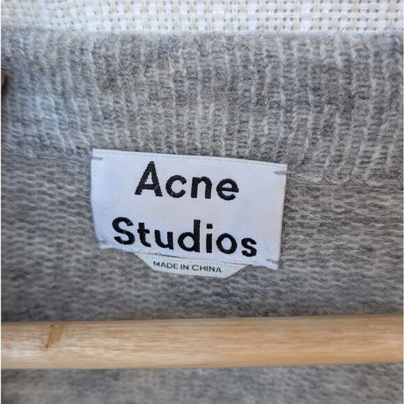 Acne Studios Gray Raya Mohair Open Front Cardigan Knit Sweater, Size XS - Picture 3 of 7